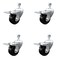 Service Caster 3.5 Inch SS Soft Rubber 3/8 Inch Threaded Stem Caster Set Total Lock Brake SCC SCC-SSTSTTL20S3514-SRS-381615-4 - alternate 1